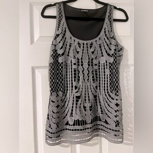 Express Silver Metallic Dressy Tank
